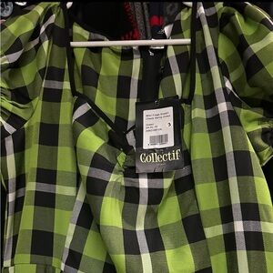 Green plaid Collectif size XL or size 16 dress brand new never worn with tags.